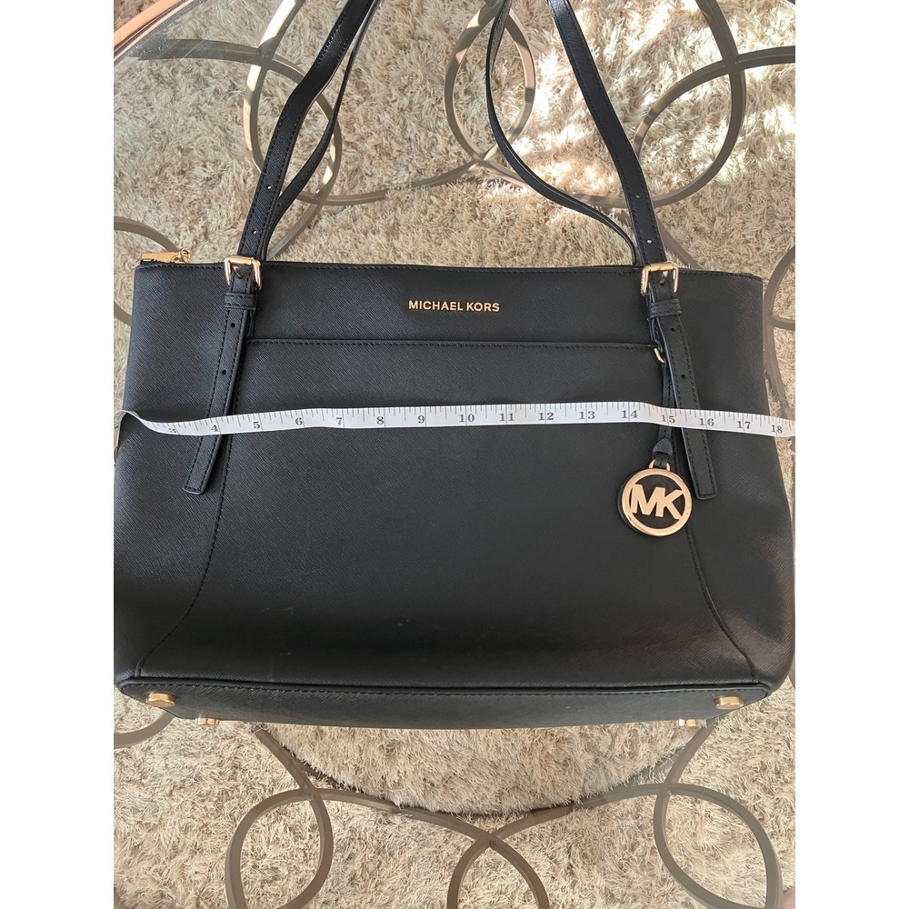 Michael Kors Black Saffiano‎ Leather Tote Bag Gold Hardware - Picture 10 of 15